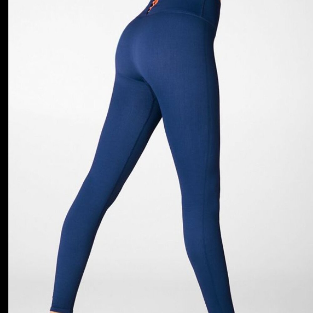 Fabletics High-Waisted Seamless Rib Legging with Lacing